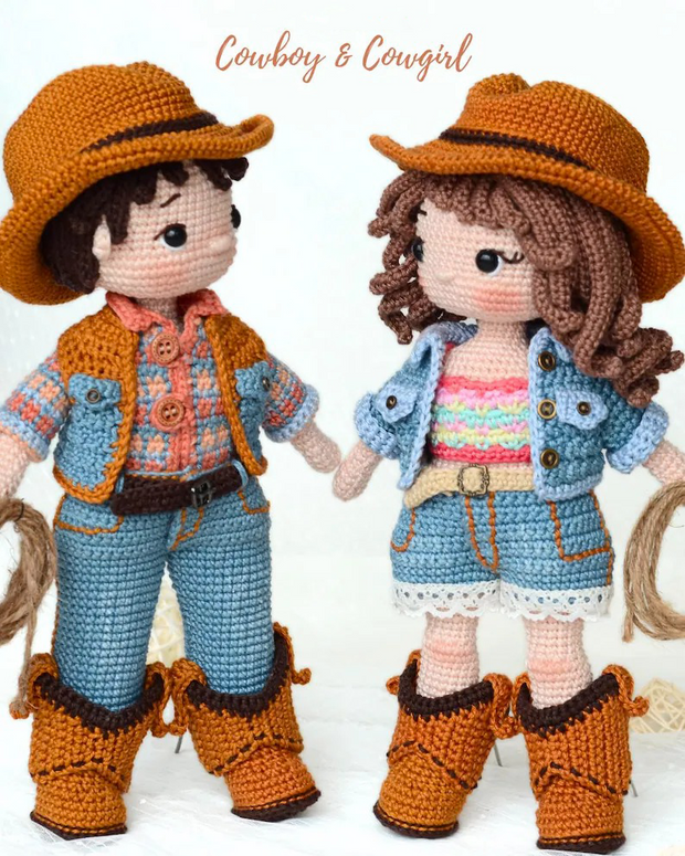Cowboy Couple Crochet Doll Pattern