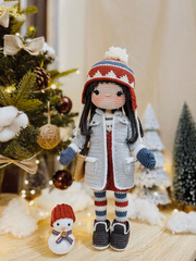 Crochet Doll Stella with snowman pattern