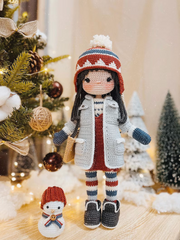 Crochet Doll Stella with snowman pattern