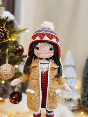 Crochet Doll Stella with snowman pattern