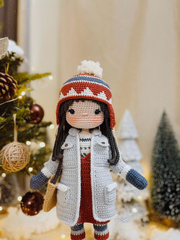 Crochet Doll Stella with snowman pattern