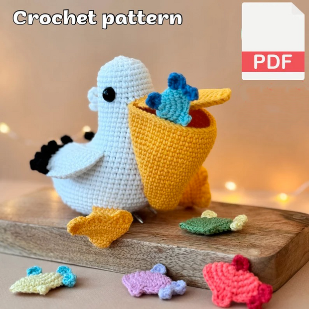 Pelican. pattern PDF. Educational game.