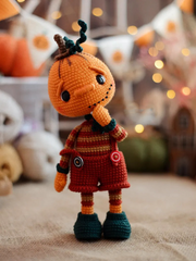 Crochet pattern cute Pumpkin Jack Halloween doll