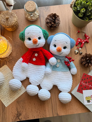 Crochet snowman snuggler