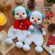 Crochet snowman snuggler