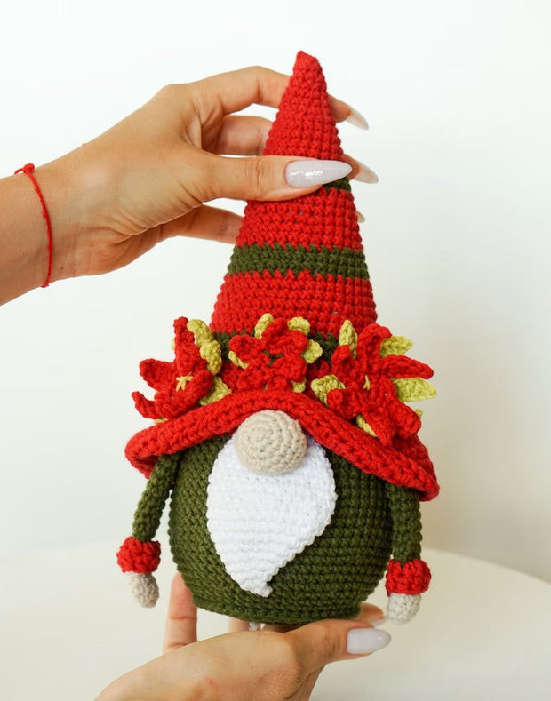 Crochet pattern Flower  Christmas  Gnome