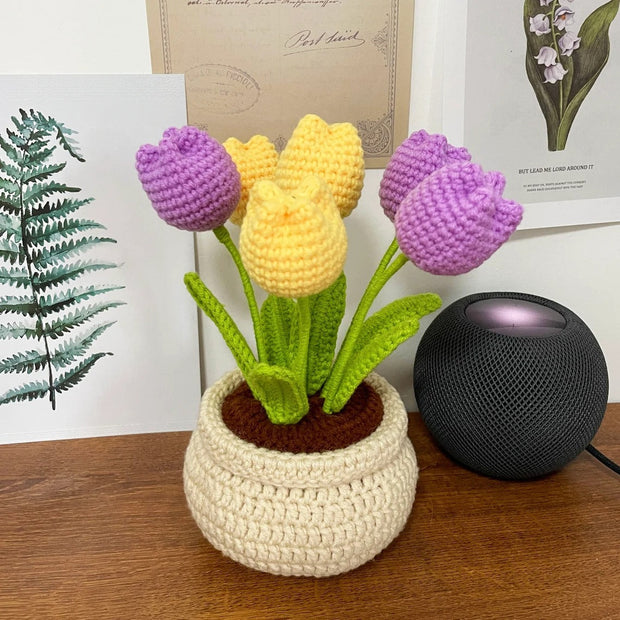 Crochet Pattern Tulip Flowerpot