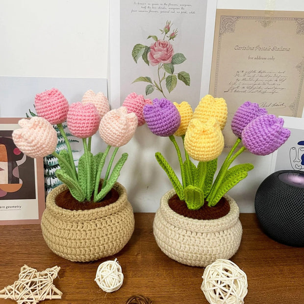 Crochet Pattern Tulip Flowerpot