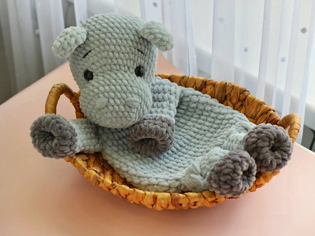 Hippo Baby Security Blanket crochet pattern