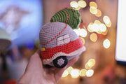 Red car Crochet pattern amigurumi Trailer Christmas decor tree