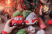 Red car Crochet pattern amigurumi Trailer Christmas decor tree