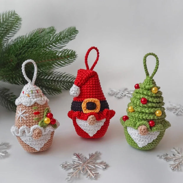 Set of 3 crochet pattern Christmas gnomes