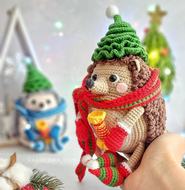 Crochet Pattern Christmas Hedgehog