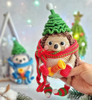 Crochet Pattern Christmas Hedgehog