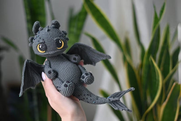 Crochet pattern for black dragon