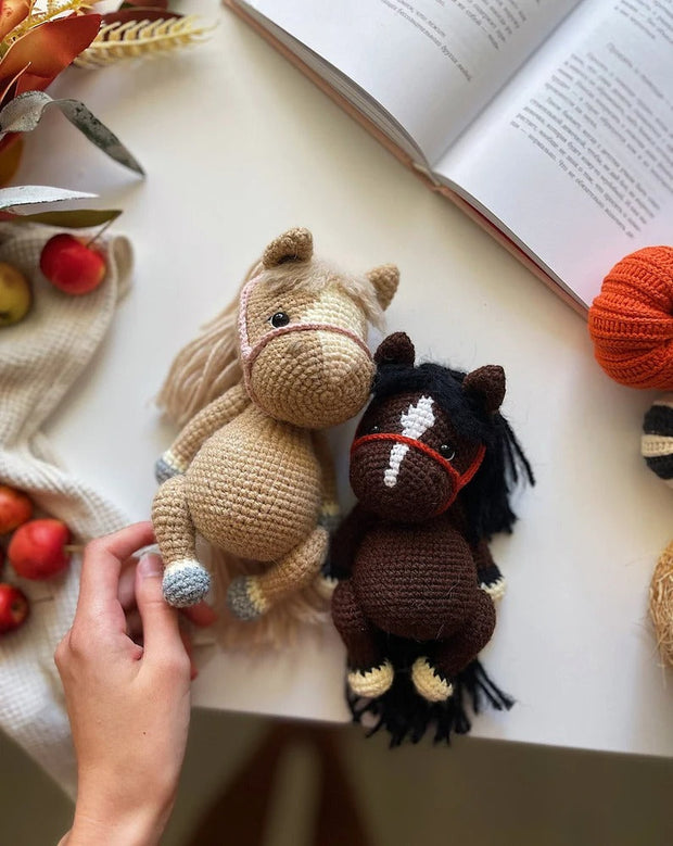 Crochet 2in1 PATTERN Amigurumi horses