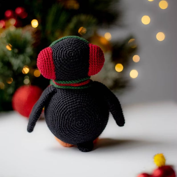 Crochet penguin christmas toy