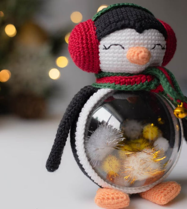 Crochet penguin christmas toy