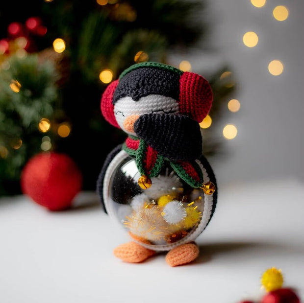 Crochet penguin christmas toy