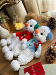 Crochet snowman snuggler