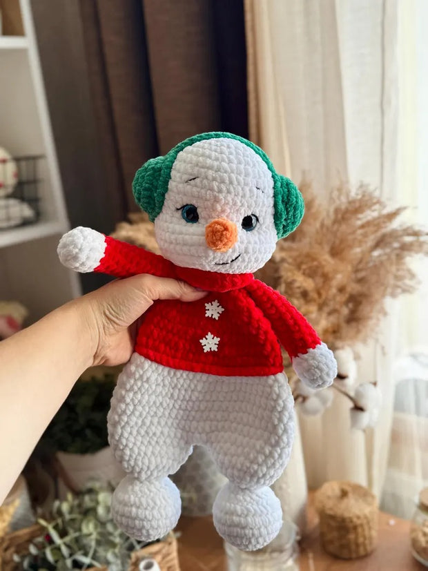 Crochet snowman snuggler