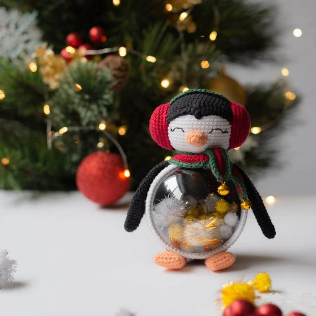 Crochet penguin christmas toy