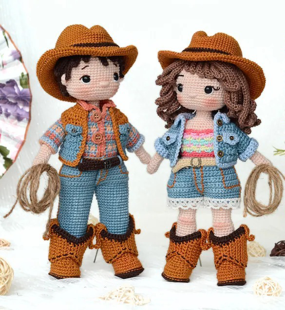 Cowboy Couple Crochet Doll Pattern