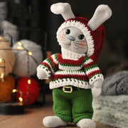 Amigurumi funny Bunny in Christmas Costume