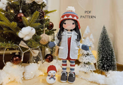 Crochet Doll Stella with snowman pattern