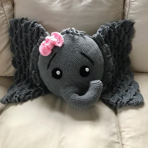 CROCHET PATTERN Bella and Sam Elephant Pillow