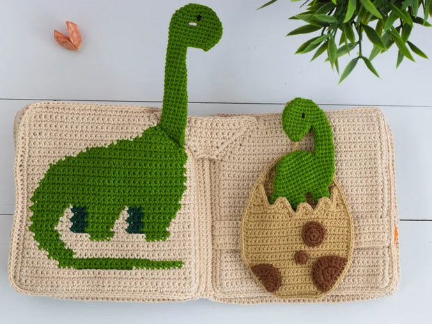 Dino Quiet Book Crochet Pattern Amigurumi Educational Toy sensory toy