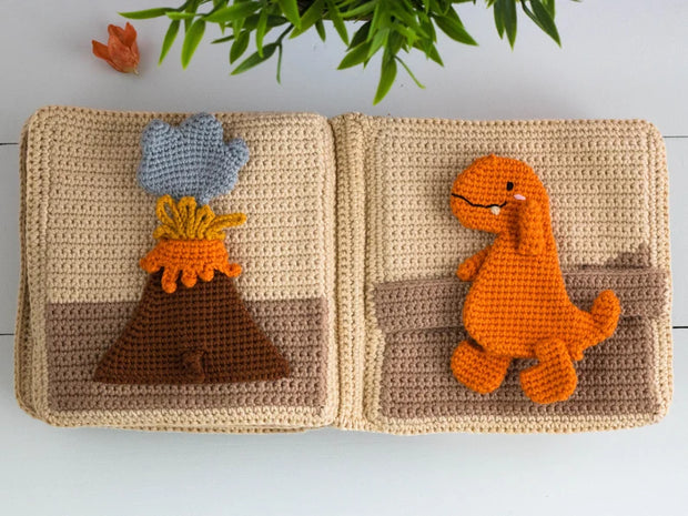 Dino Quiet Book Crochet Pattern Amigurumi Educational Toy sensory toy