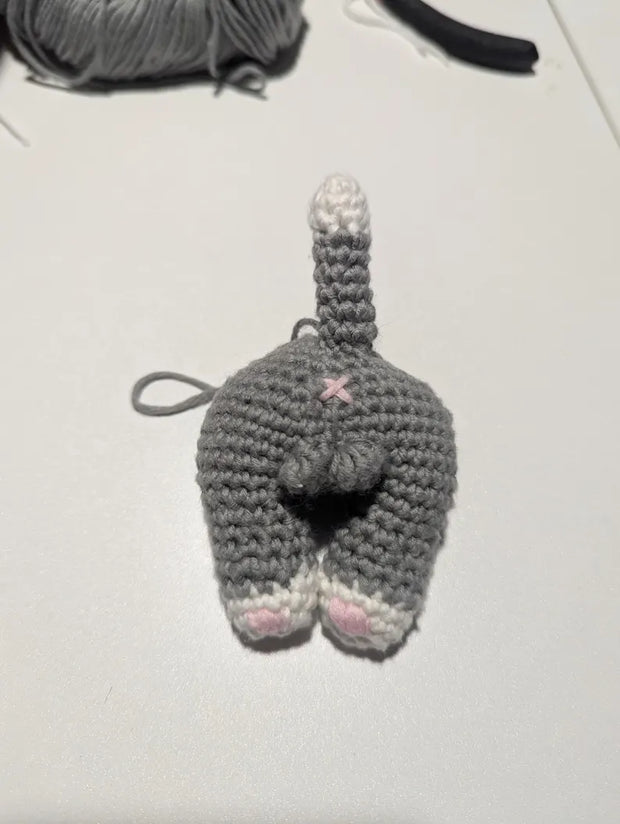 Cat Butt Christmas Crochet Ornament Pattern