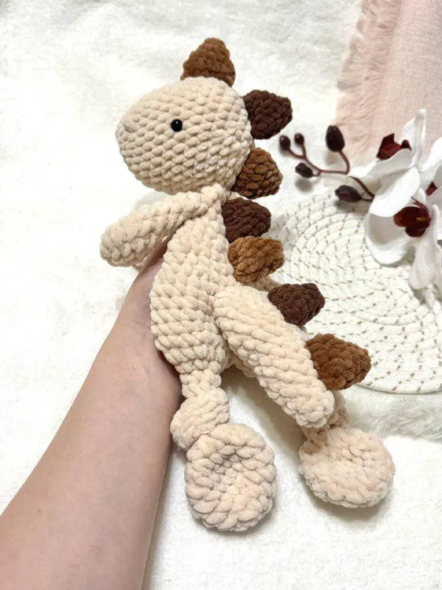 Easy Dinosaur Baby security blanket crochet pattern