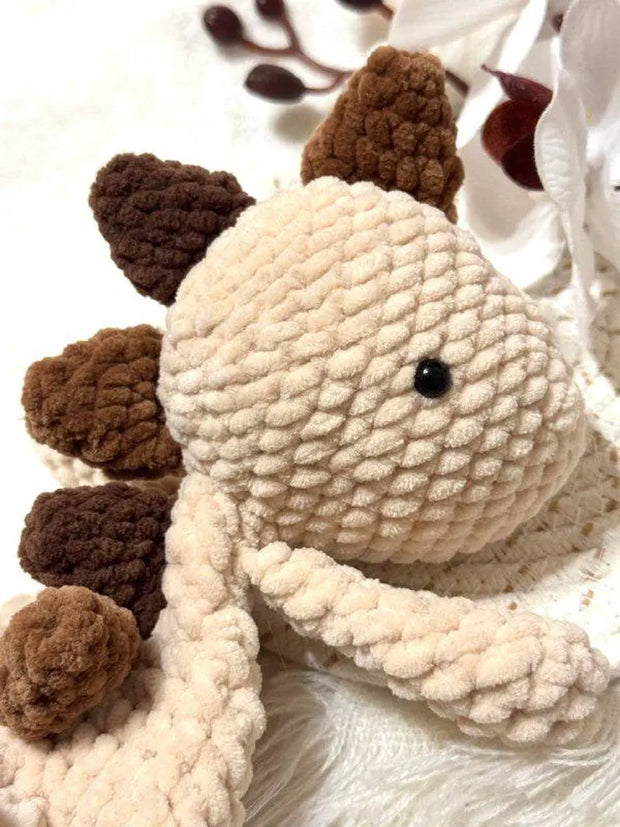 Easy Dinosaur Baby security blanket crochet pattern