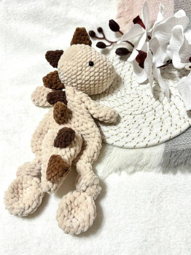 Easy Dinosaur Baby security blanket crochet pattern