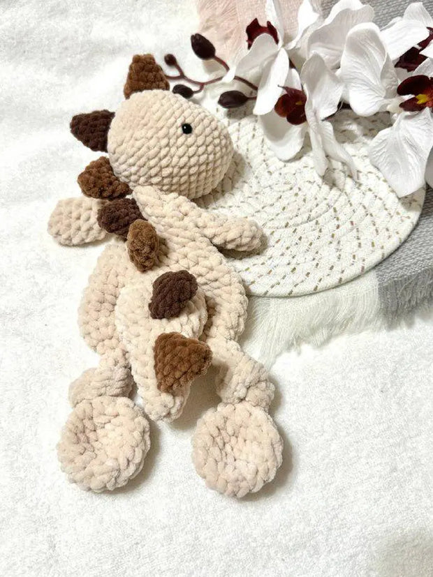 Easy Dinosaur Baby security blanket crochet pattern