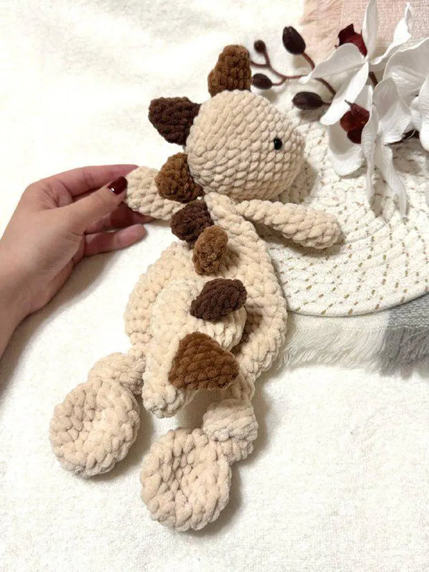 Easy Dinosaur Baby security blanket crochet pattern