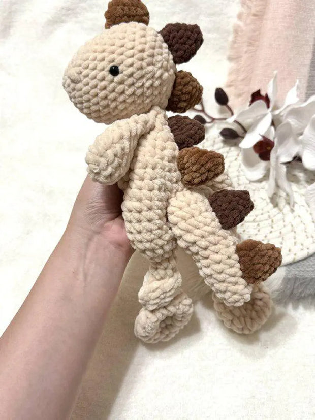Easy Dinosaur Baby security blanket crochet pattern