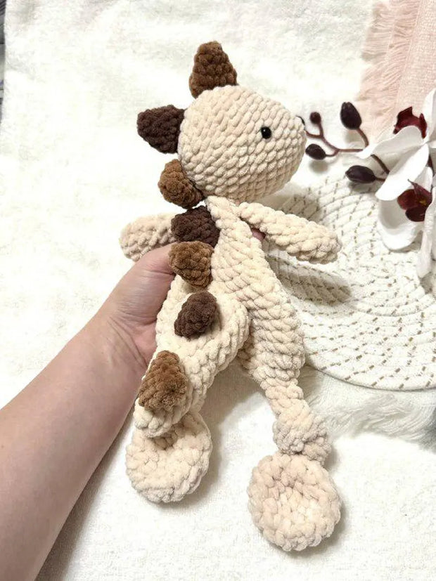 Easy Dinosaur Baby security blanket crochet pattern