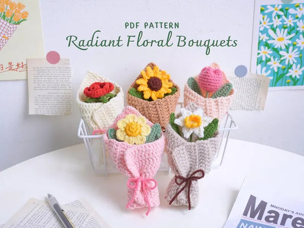 Radiant Floral Bouquets Crochet Patterns Bundle
