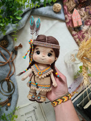 crochet American Indian Doll