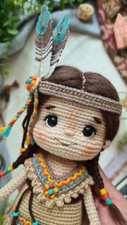 crochet American Indian Doll