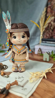 crochet American Indian Doll