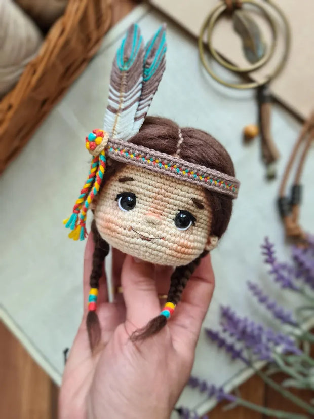 crochet American Indian Doll