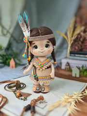 crochet American Indian Doll